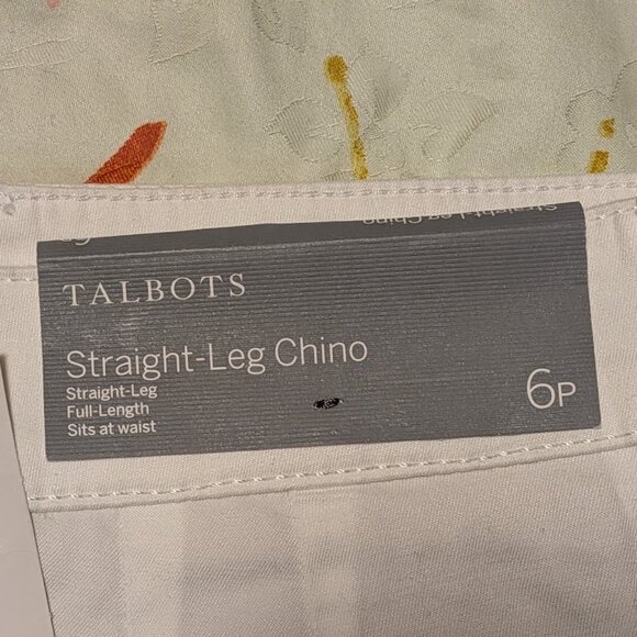 Talbots Straight-leg Chinos Full Length Pants: White 6P - NWT - Picture 4 of 4